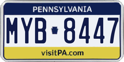 PA license plate MYB8447