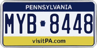 PA license plate MYB8448