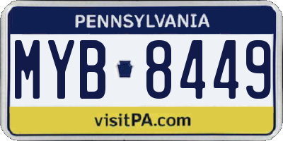 PA license plate MYB8449