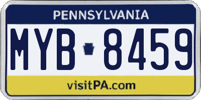 PA license plate MYB8459