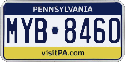 PA license plate MYB8460
