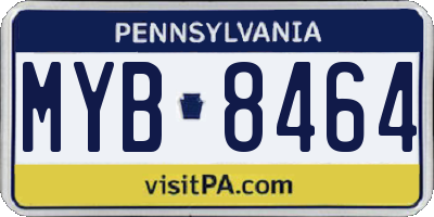 PA license plate MYB8464