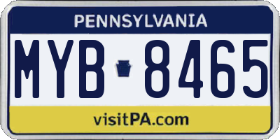 PA license plate MYB8465