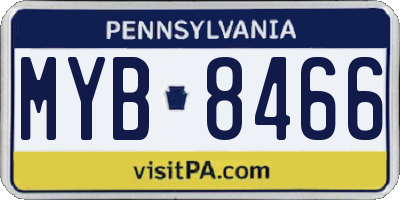 PA license plate MYB8466