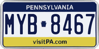 PA license plate MYB8467