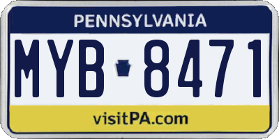 PA license plate MYB8471
