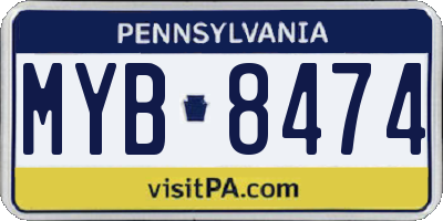 PA license plate MYB8474