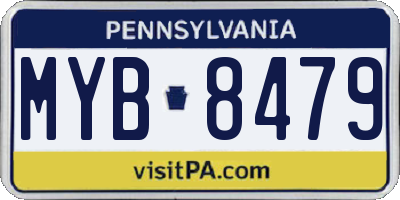 PA license plate MYB8479