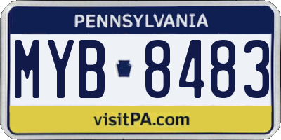 PA license plate MYB8483