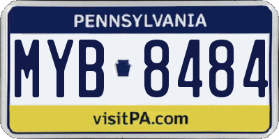 PA license plate MYB8484