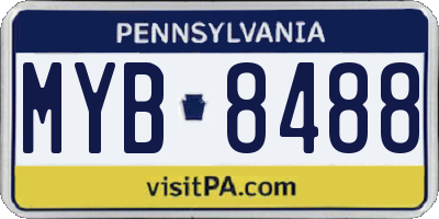 PA license plate MYB8488