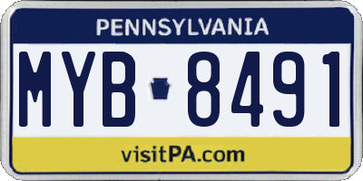 PA license plate MYB8491