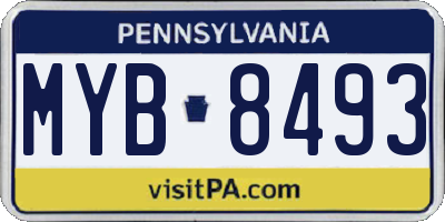 PA license plate MYB8493