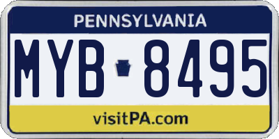 PA license plate MYB8495