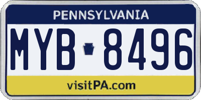 PA license plate MYB8496