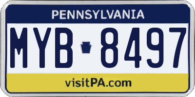 PA license plate MYB8497