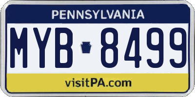 PA license plate MYB8499