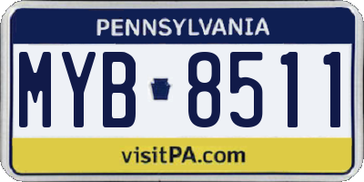 PA license plate MYB8511