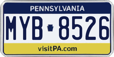 PA license plate MYB8526