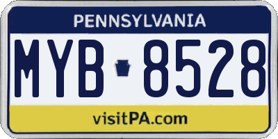 PA license plate MYB8528