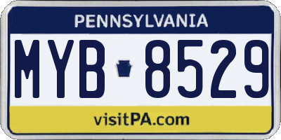 PA license plate MYB8529