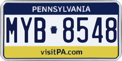 PA license plate MYB8548