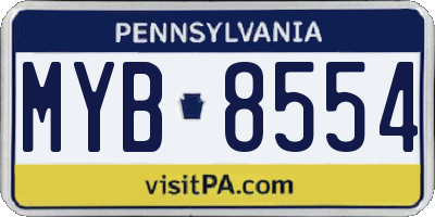 PA license plate MYB8554