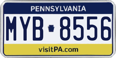 PA license plate MYB8556