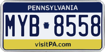 PA license plate MYB8558