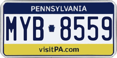 PA license plate MYB8559