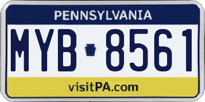 PA license plate MYB8561