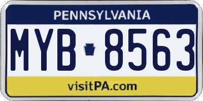 PA license plate MYB8563