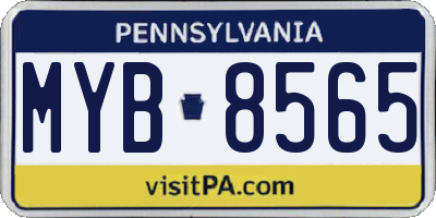 PA license plate MYB8565