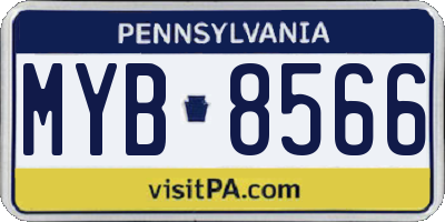 PA license plate MYB8566