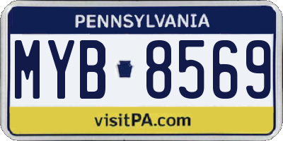 PA license plate MYB8569