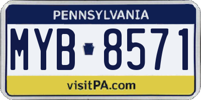 PA license plate MYB8571