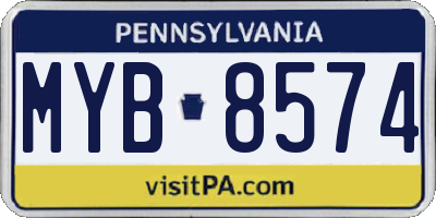 PA license plate MYB8574