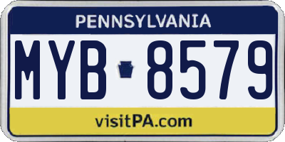 PA license plate MYB8579