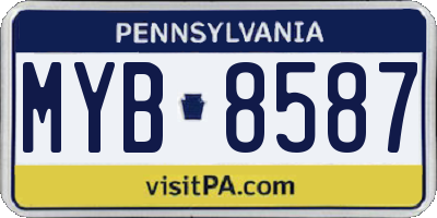 PA license plate MYB8587