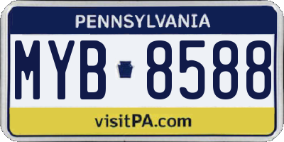 PA license plate MYB8588