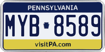 PA license plate MYB8589