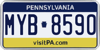 PA license plate MYB8590