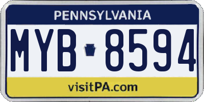 PA license plate MYB8594