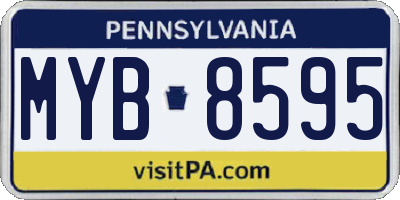 PA license plate MYB8595