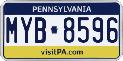 PA license plate MYB8596