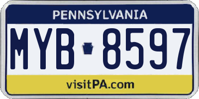 PA license plate MYB8597