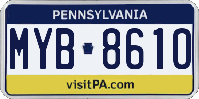 PA license plate MYB8610