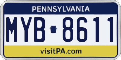 PA license plate MYB8611