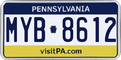 PA license plate MYB8612