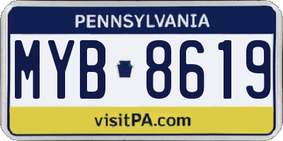 PA license plate MYB8619